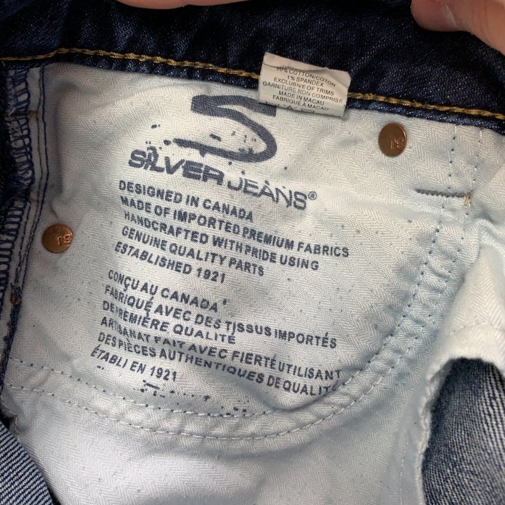 Silver Jeans Pioneer Distressed Boot Cut Denim Blue Jeans Size W31/L33 EUC - Picture 12 of 12